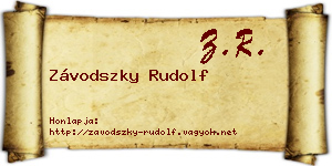 Závodszky Rudolf névjegykártya