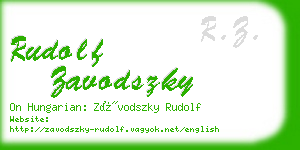 rudolf zavodszky business card